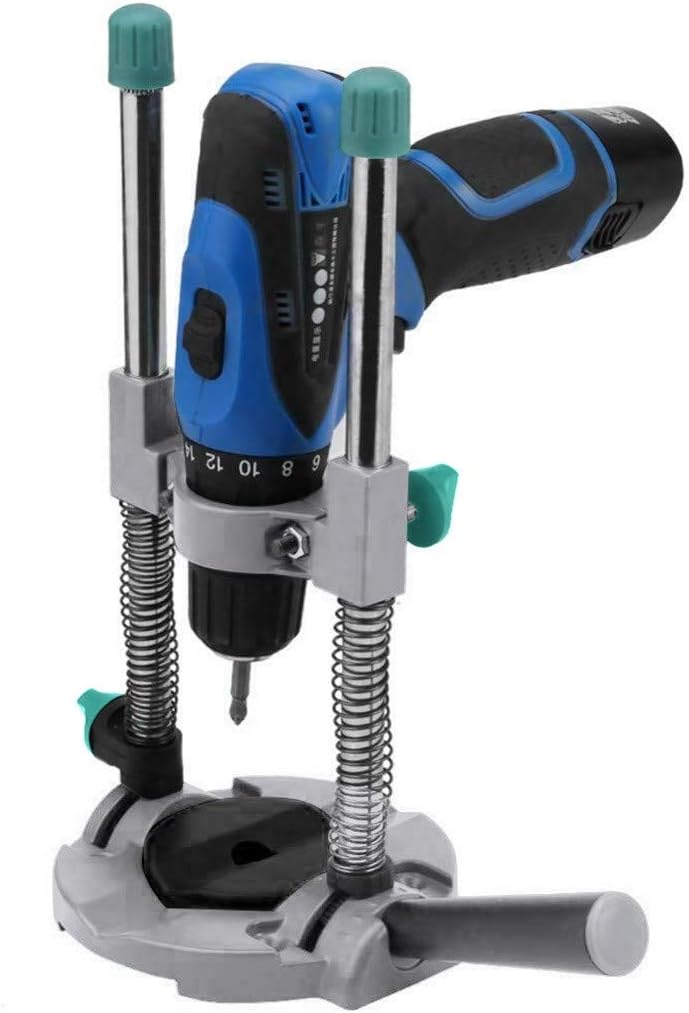 Crylee Multi-Angle Drill Guide Attachment Multifunction Drill Press Stand Adjustable Angle Drill Holder Guide Stand Positioning Bracket for Electric Drill Workbench Repair, Drill Press Table