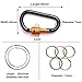 Locking Carabiner, Aluminum D-Ring, Carabiner Keychain Hook Clip for Outdoor, Camping, Hiking, Traveling, Backpack (10 Pcs+5 Key Rings+2 Wire Keychain Cable)