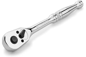 WORKPRO 1/4-Inch Drive Ratchet, Quick-Release Reversible Ratchet Wrench, 72-Tooth 1/4 Drive Ratchet Handle, Chrome Alloy Made