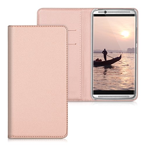 kwmobile Practical and chic FLIP COVER protective shell for ZTE Axon 7 in rose gold