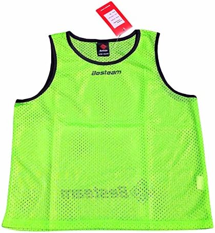 Soccer Goal Depot Scrimmage Vests, Set of 12 Pinnies, Neon Colors for High Visibility, Training Bibs Keep Players Organized for Sports, Polyester Mesh Fabric Jerseys Won’t Tear (Neon Green, Adult)