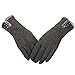 GLOUE Women's Touch Screen Gloves Texting Lined Cashmere Thick Gloves Warm Whether Winter Gloves Driving riding outdoor and indoor fashionable gloves (Grey)