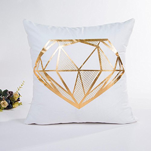 Hot Sale!!45cm X 45cm / 18 X 18" Polyester Gold Foil Printing Pillow Case,Sofa Waist Throw Cushion Cover Home Decor - Removable Washable (D)
