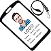 Acctrend Aluminum Badge Holder with Neck Lanyard, Black (1PACK)