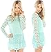 Genluna Womens Chiffon Lace Crochet Long Sleeve Casual Shirt Blouse Tops