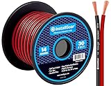InstallGear 14 Gauge AWG 30ft Speaker Wire Cable - Red/Black