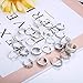 Finrezio 24PCS Open Toe Rings Set for Women Girls Various Types Knuckle Ring Vintage Retro Finger Ring Adjustable