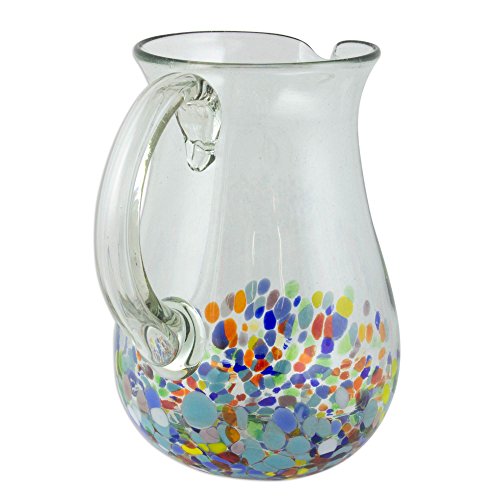 NOVICA Confetti Festival Blown Glass Pitcher - Thumbnail 2