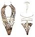 Khaleesi Women's O Neck Sleeveless Sequin Summer Bikini Bodysuit Swimwear