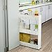 HOMFA Gap Storage Slim Slide Out Tower Rack Shelf with Wheels for Laundry, Bathroom & Kitchen (3-tier)
