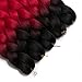 Lady Corner Ombre Braiding Hair 24inch Jumbo Braids High Temperature Fiber Synthetic Hair Extension 5pcs/Lot 100g/pc for Twist Braiding Hair (Black-Red)