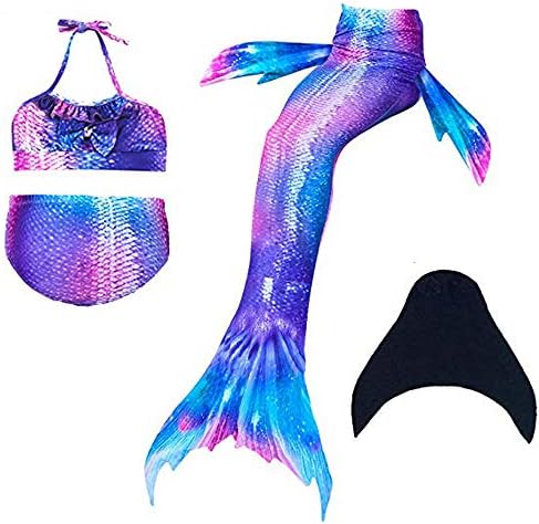 SAIANKE Girls Sparkle Mermaid Tails Swimmable Costume Swimwear Sets