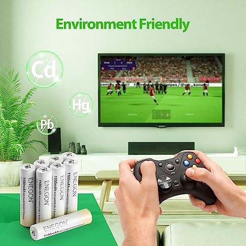 ENEGON AAA Rechargeable Batteries, 8-Pack Ni-MH 1.2V 1100mAh High Capacity, Low Self-Discharge Rechargeable AAA Batteries for Home & Office Devices