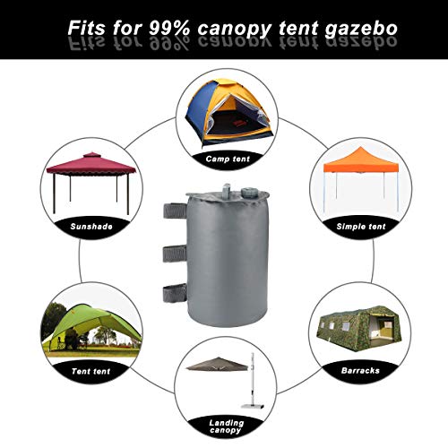 Buffalo Gear Canopy Water Weights Bag, Portable Leg Weights Water Fillable Weights for Pop up Canopy Tent Gazebo, 4pcs-Pack (Gray) - Thumbnail 3