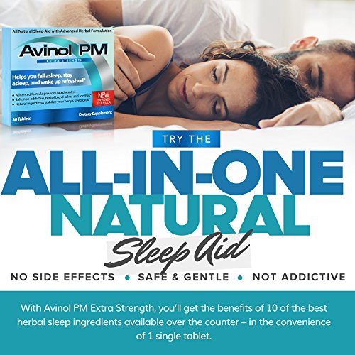 Avinol PM Extra Strength AllinOne Natural Sleep Aid for Deep Restful Sleep Relieve