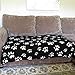Evelots Fleece Pet Blanket, Black/White, 60x40