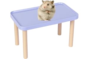 Tafit Hamster Platform - Cage Accessories and Play Decor for Dwarf Syrian Hamsters, Gerbils, Mice, Degus, and Other Small Pets (W9.8×L7.5×H3.5-6.1'', Purple)
