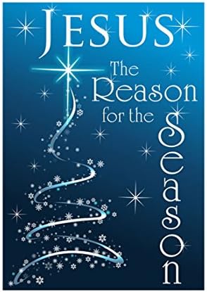 Religious Garden Flag Jesus Is The Reason For The Season Double Sided Decorative Flags 100% Polyester And Waterproof Fade And Mildew Resistant 28 X 40 Inch Banners