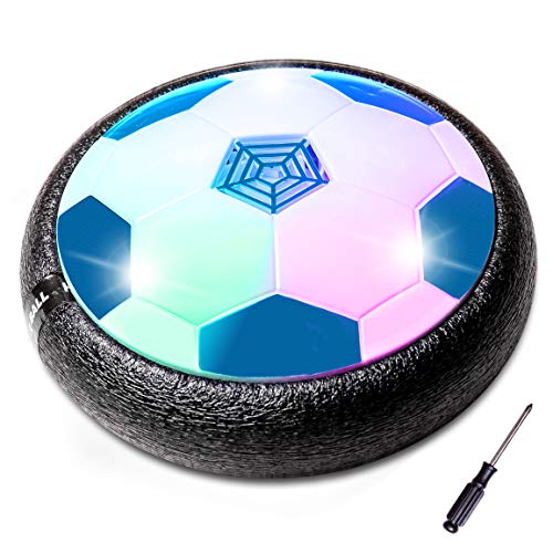 Refasy Kid Toys, Gifts for an 11 Year Old Boy Hover Soccer Toy LED Light Boys Girls Age 2 3 4 5 6 7 8-16 Year Old Birthday Gift to Indoor Outdoor Training Football Puzzle Game Sports Ball Blue