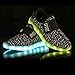 HOFISH Boys Girls Kids Colors Toddler LED Luminous Knit Sneakers USB Charging Light Shoes,Black,32 M EU / 1 M US Little Kid