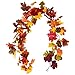 Sunm boutique 2 Pcs 5.9 ft/Piece Artificial Maple Leaf Garland, Fall Maple Garland, Hanging Fall Leave Vines Hanging Plants for Indoor Outdoor Autumn Door Fireplace Thanksgiving Festival Dinner Party
