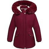 CICVSOC Girl's Long Coat Waterproof Winter Kids Outerwear Warm Parka Puffer Jacket with Hood