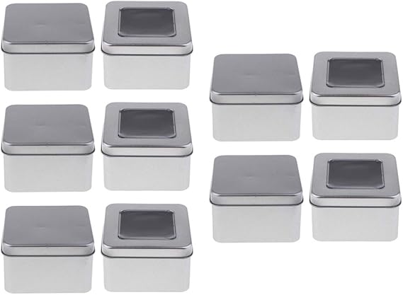 oshhni 5 piezas de metal estaño rectángulo vacío con: Amazon.com.mx