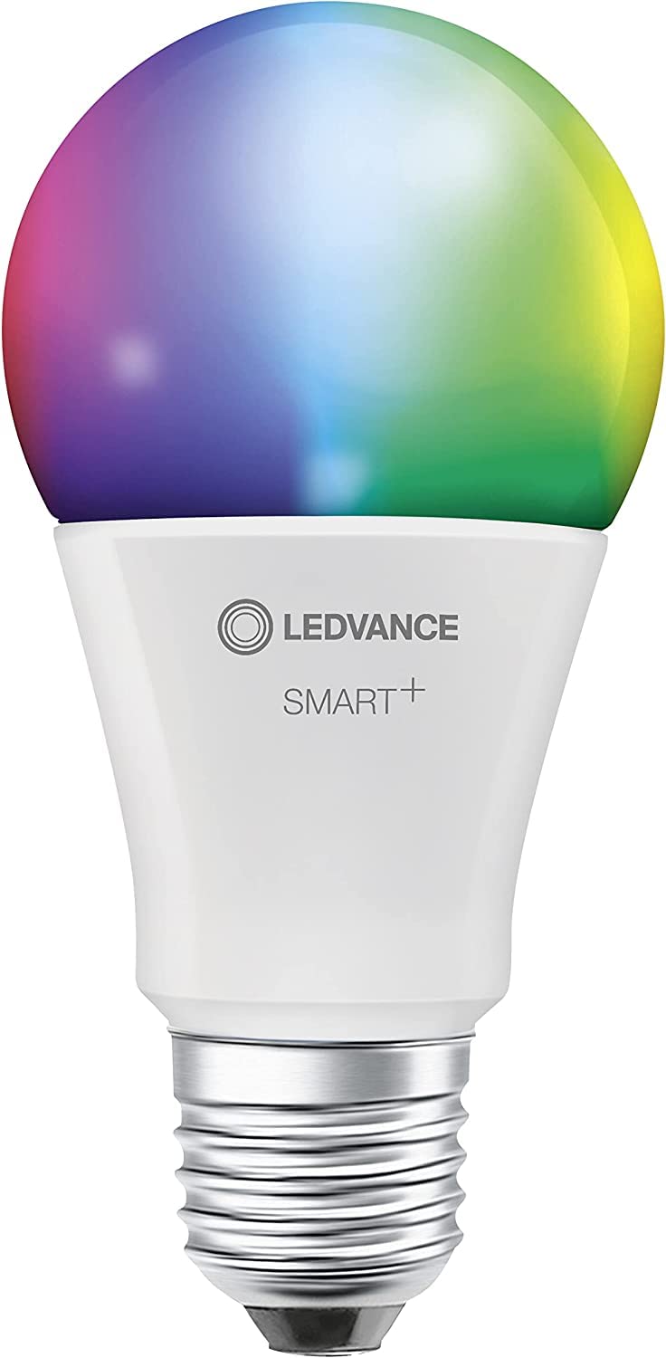 LEDVANCE Smart LEDLamp with WiFi Technology, E27, RGBW Colours, Tunable White(2700-6500K), 9W, Replacement for 60 W Incandescent Bulb, Compatible with Alexa and Google, 2-Pack, SMART+ WiFi Multicolour , Colours Changeable