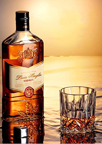 Whiskygläser, altmodische Whiskey-Gläser, bleifrei, elegantes Kristallglas-Set, Gin-Rum-Gläser und einzigartig für… – Bild 3