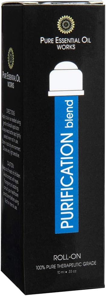Pure Essential Oil Works Purification Blend Roll-on, 100% Pure, Natural, Paraben-Free and Therapeutic Grade.33 Ounces
