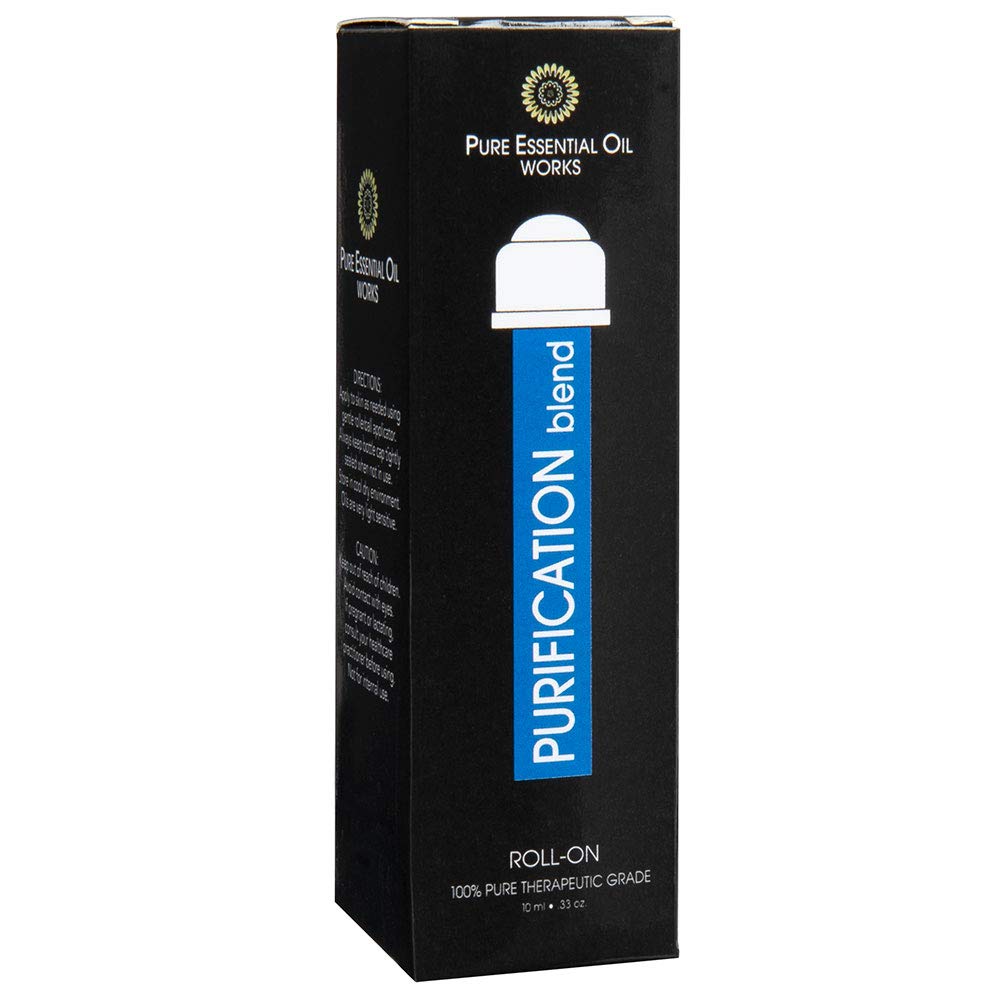 Pure Essential Oil Works Purification Blend Roll-on, 100% Pure, Natural, Paraben-Free and Therapeutic Grade.33 Ounces