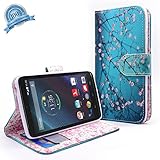 Motorola Droid Turbo Case - NageBee - Design Dual-Use Flip PU Leather Fold Wallet Pouch Case for Motorola Droid Turbo XT1254 (Wallet plum blossom)
