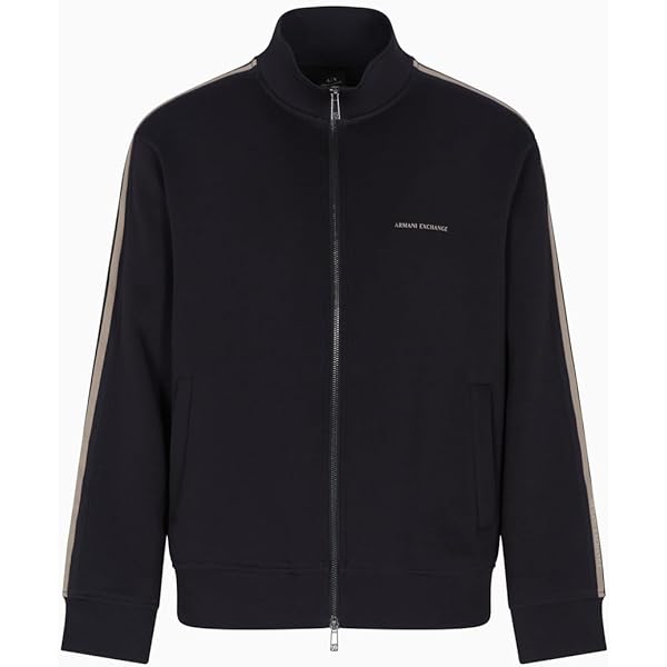 Armani Exchange Men's Cotton Icon Logo Half Zip Sweater, Black, X