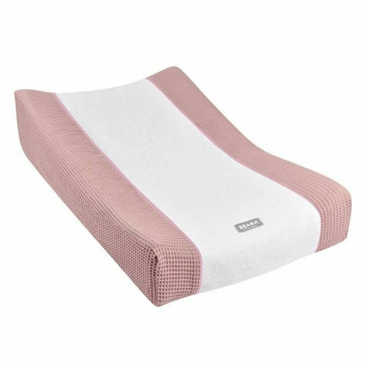 Béaba Sofalange Changing Mat Cover, 100% Organic Cotton, Terry Cloth, Machine Washable, Made in France, Oekotex Certified Fabrics, Old Pink
