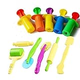 Dr.Luck Clay Dough Tools Sets For Kids Dough Extruder Toys (11 pieces)