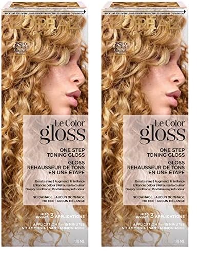 L’Oreal Paris Le Color One Step Toning Hair Gloss, Honey Blonde, 4 Ounce (Pack of 2)