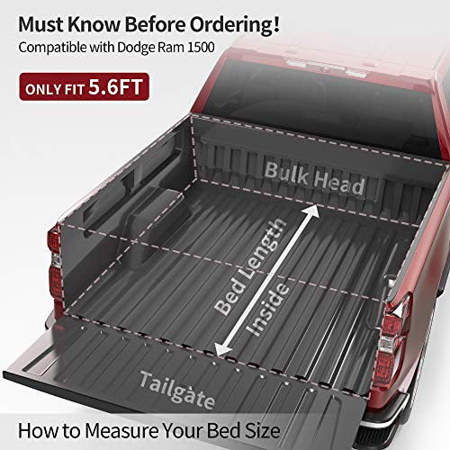 Soft Rolling Tonneau Cover Fits Dodge RAM 1500 2019-2024 6.4' Box - New Body, Tonneau Covers - Canada
