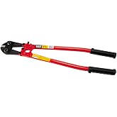 Klein Tools 63324 Bolt Cutter, Bolt Cutters Heavy Duty, 7/16-Inch Soft &amp; Medium, and 5/16-Inch Hard Capacities, Steel Handle, 24-Inch