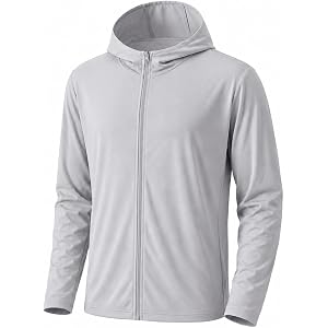 Lightweight Full-Zip Hooded Jacket Breathable Quick-Dry Outdoor Shirt for Hiking Fishing