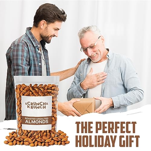 ROASTED ALMONDS UNSALTED – FRESH AND DELICIOUS GUILT FREE HEALTHY KETO SNACK WHOLE UNSALTED NUTS STEAM PASTEURIZED PACKED IN RESEALABLE BAG, LOW CALORIES, VEGAN, GLUTEN-FREE, 3LB