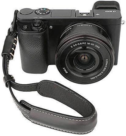 Leather Camera Hand Wrist Strap Adjustable Camera Strap for A6000 A6300 A6500 X100F X100T X100S X100 X-T2 X-T10 X-T20 X-E2 X-E3 and other Mirrorless Cameras (Black)