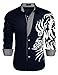 COOFANDY Men's Print Button Down Dress Shirt Fashion Long Sleeve Casual Shirts