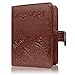 Passport Holder Leather Travel Wallet - RFID Blocking Passport Cover with Magnetic Button for Women Men By Talent (Brown - Map)