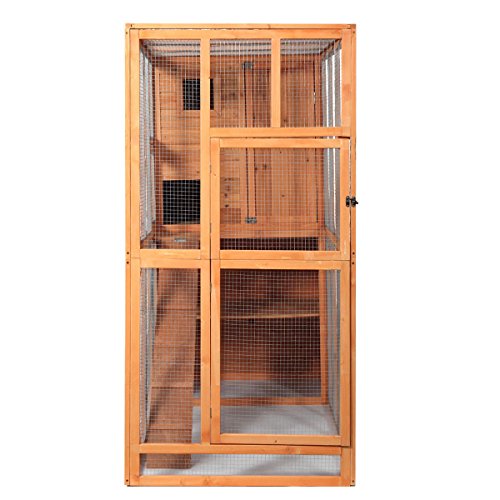 JAXPETY Cat Houses Cage for Outdoor Cats Enclosure Run Shelter Wooden