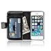 TNP iPhone SE / 5S / 5G/ 5 Wallet Case - Synthetic Leather Wallet Case Flip Cover with Credit ID Card Slots and Money Pocket for Apple iPhone 5 5G 5S SE (Black)