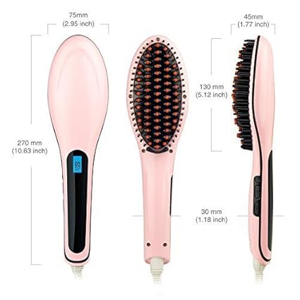 Hairlovers Elektrische automatische LED Anionische Digitale Haarglätter Heizung Entwirren Haar-Kamm-Bürste für schnelleres Gl