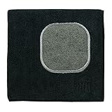 MUkitchen Microfiber Dishcloth With Built-In Scrubber, 12 by 12-Inches, Onyx