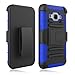 Galaxy Core Prime Case, Elegant Choise Hybrid Full Body Protective Holster Case with Kickstand + Belt Clip for Samsung Prevail LTE(Blue)