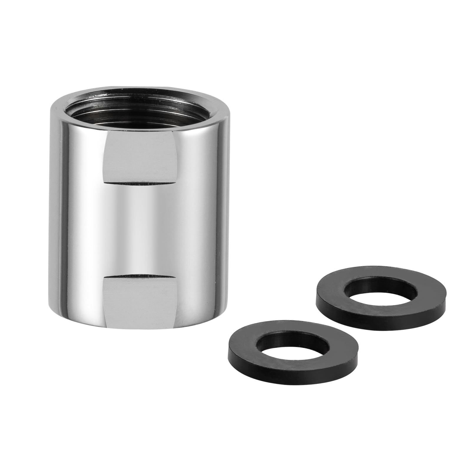 OFFO Shower Pipe Fitting Connector,G1/2'' Female to G1/2'' Female BSP Thread Straight Coupling for Shower Arm Home Bathroom Plumbing,Air Compressor,Chrome — image 1