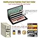 RFID Credit Card Holder for Women or Men, Slim RFID Blocking Credit Card Wallets, Stainless Steel Credit Card Protector for Holding Debit Cards and ID Cards (Black)